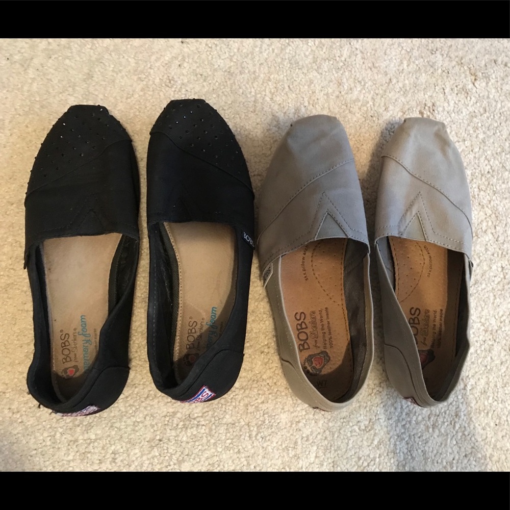 Skechers bobs - 2 pairs. Grey & black.